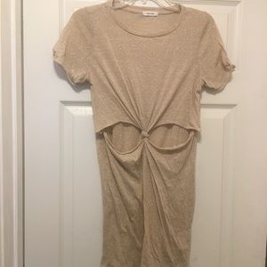 Beige twist cut-out dress